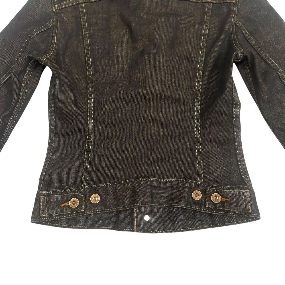 Levis Capital E Trucker Jacket Womens XS Black Denim Slim Fit Made USA Stretch - Picture 10 of 12